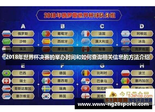 2018年世界杯决赛的举办时间和如何查询相关信息的方法介绍